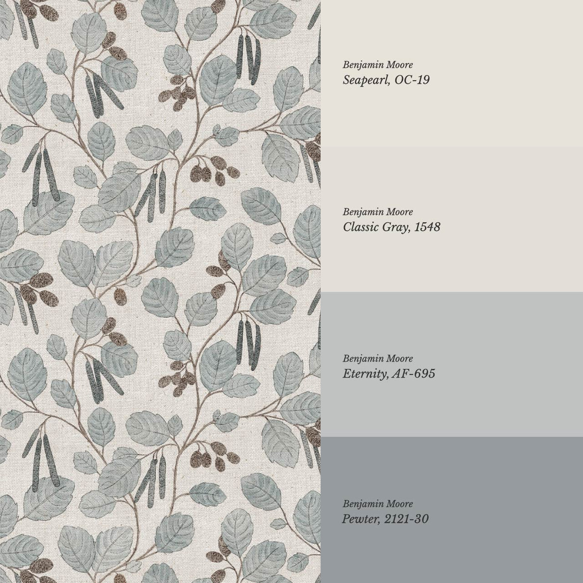 Blanca Wild Alder Gray Slate Bone Wallpaper