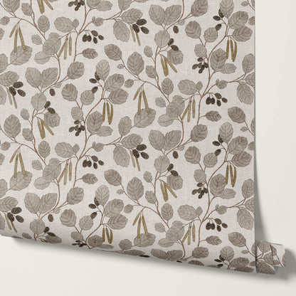 Blanca Wild Alder Taupe Mustard Brown Wallpaper