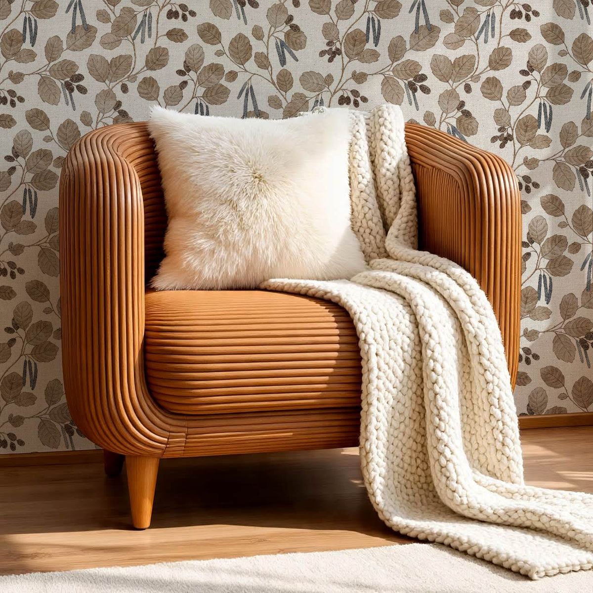 Blanca Wild Alder Earth Slate Bone Wallpaper