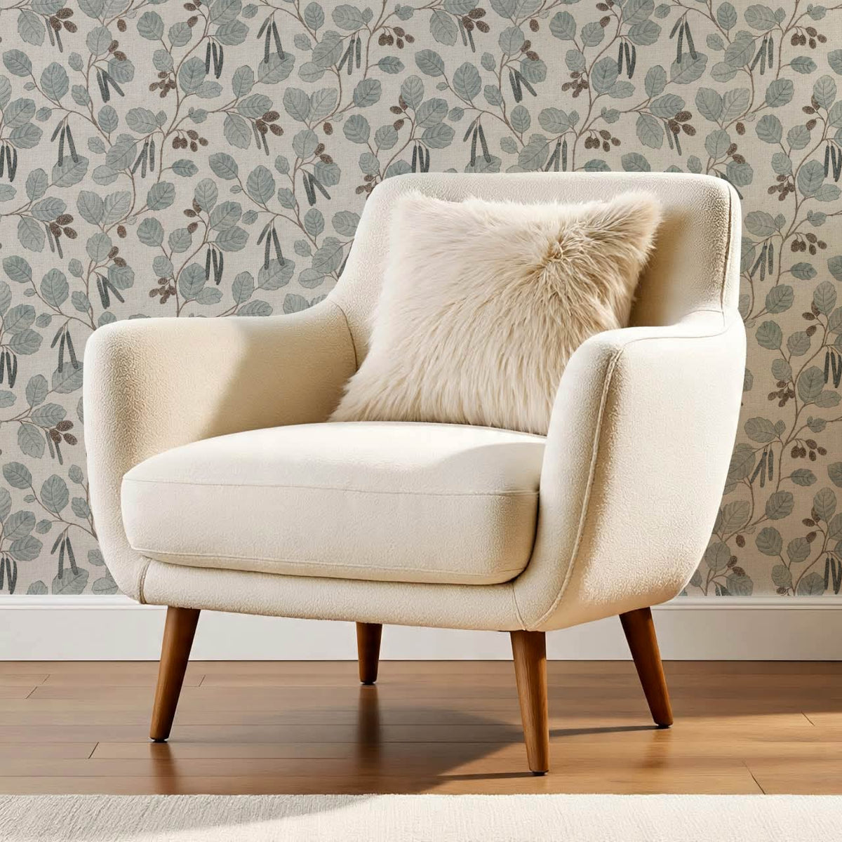 Blanca Wild Alder Gray Slate Bone Wallpaper