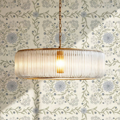 Boni Heritage Check Floral Pale Blue Sage Wallpaper