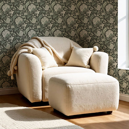 Brie Botanical Birds and Bloom Deep Green Wallpaper