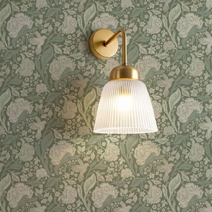 Brie Botanical Birds and Bloom Dry Sage Wallpaper
