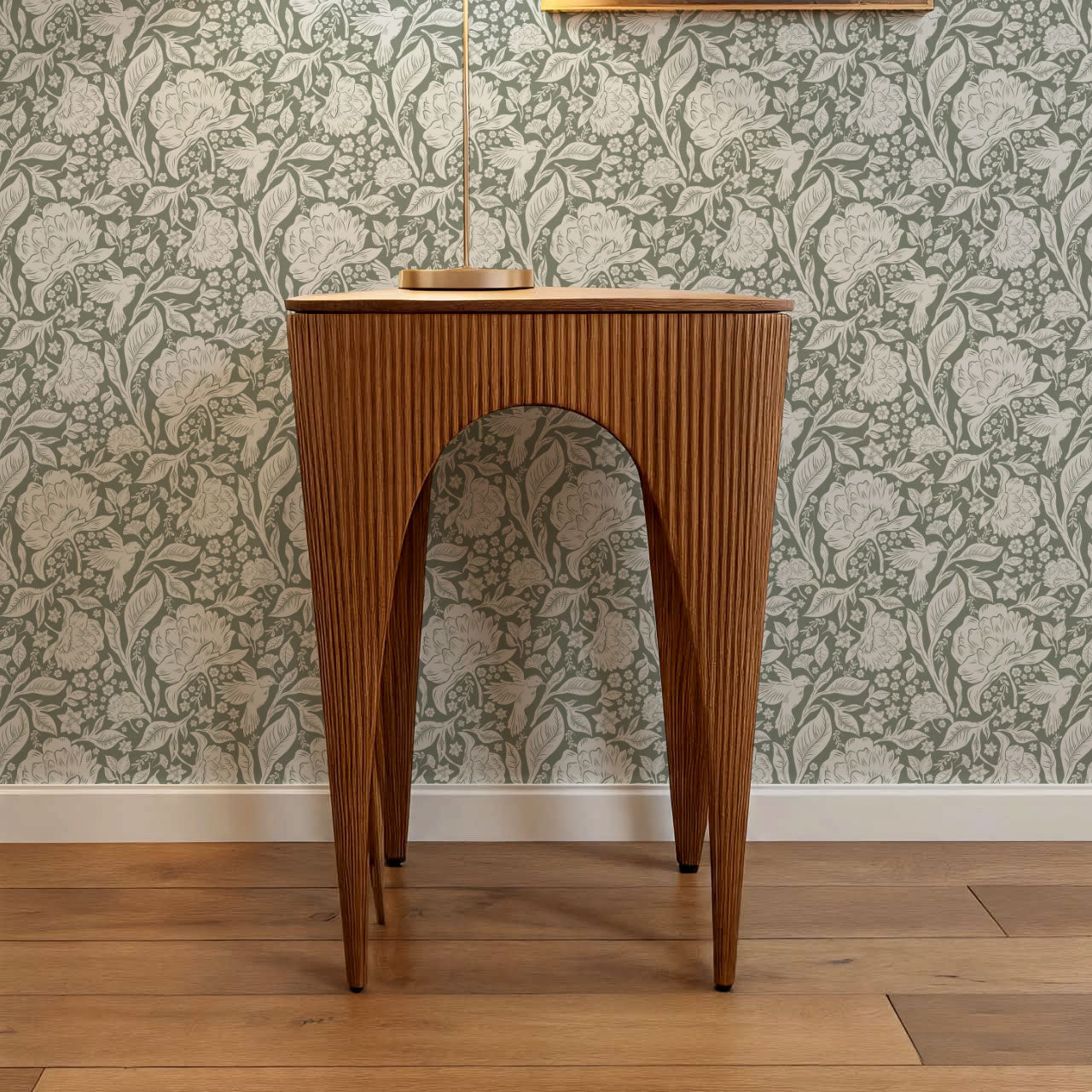 Brie Botanical Birds and Bloom Sage Wallpaper