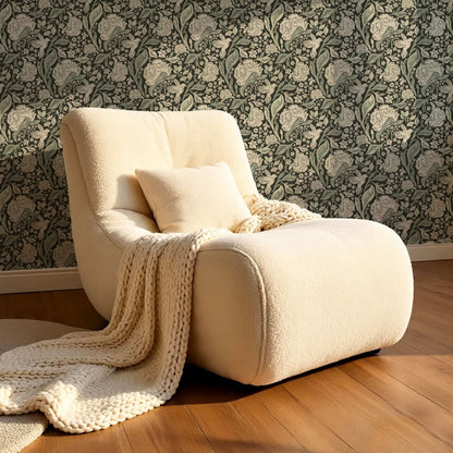 Brie Botanical Birds and Bloom Deep Green Wallpaper