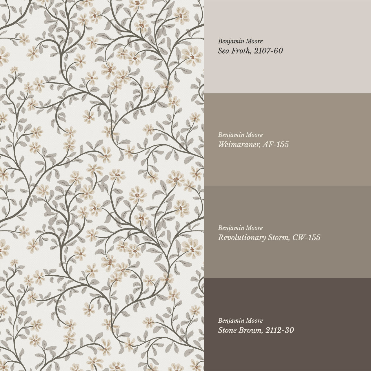 Brie Climbing Floral Butter Wallpaper