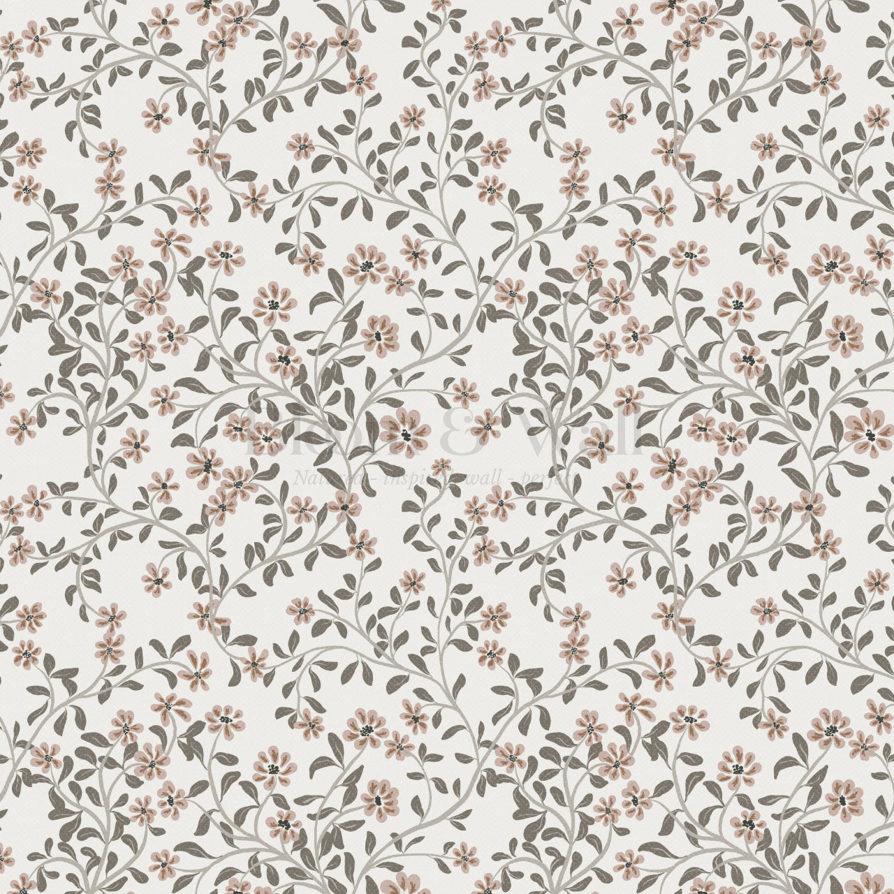Brie Climbing Floral Blush Wallpaper