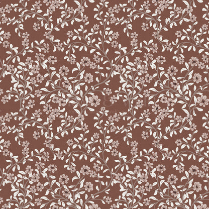 Brie Climbing Floral Cinnamon Wallpaper