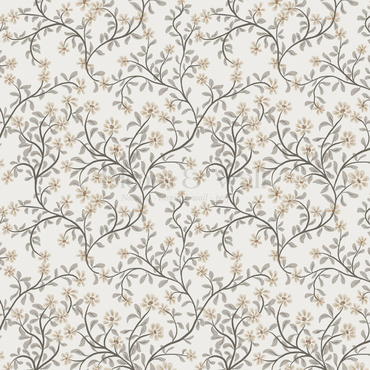 Brie Climbing Floral Butter Wallpaper