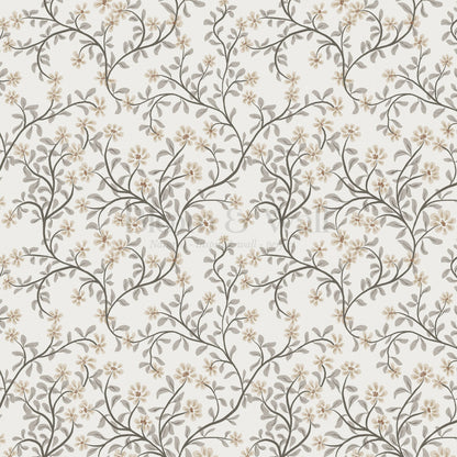 Brie Climbing Floral Butter Wallpaper