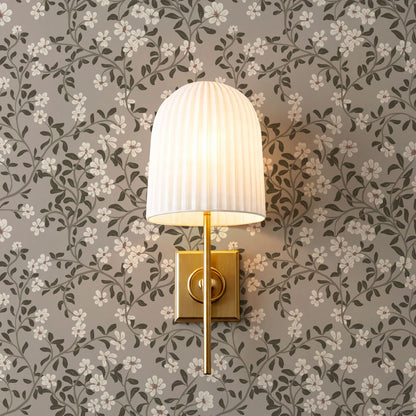 Brie Climbing Floral Stone Taupe Wallpaper