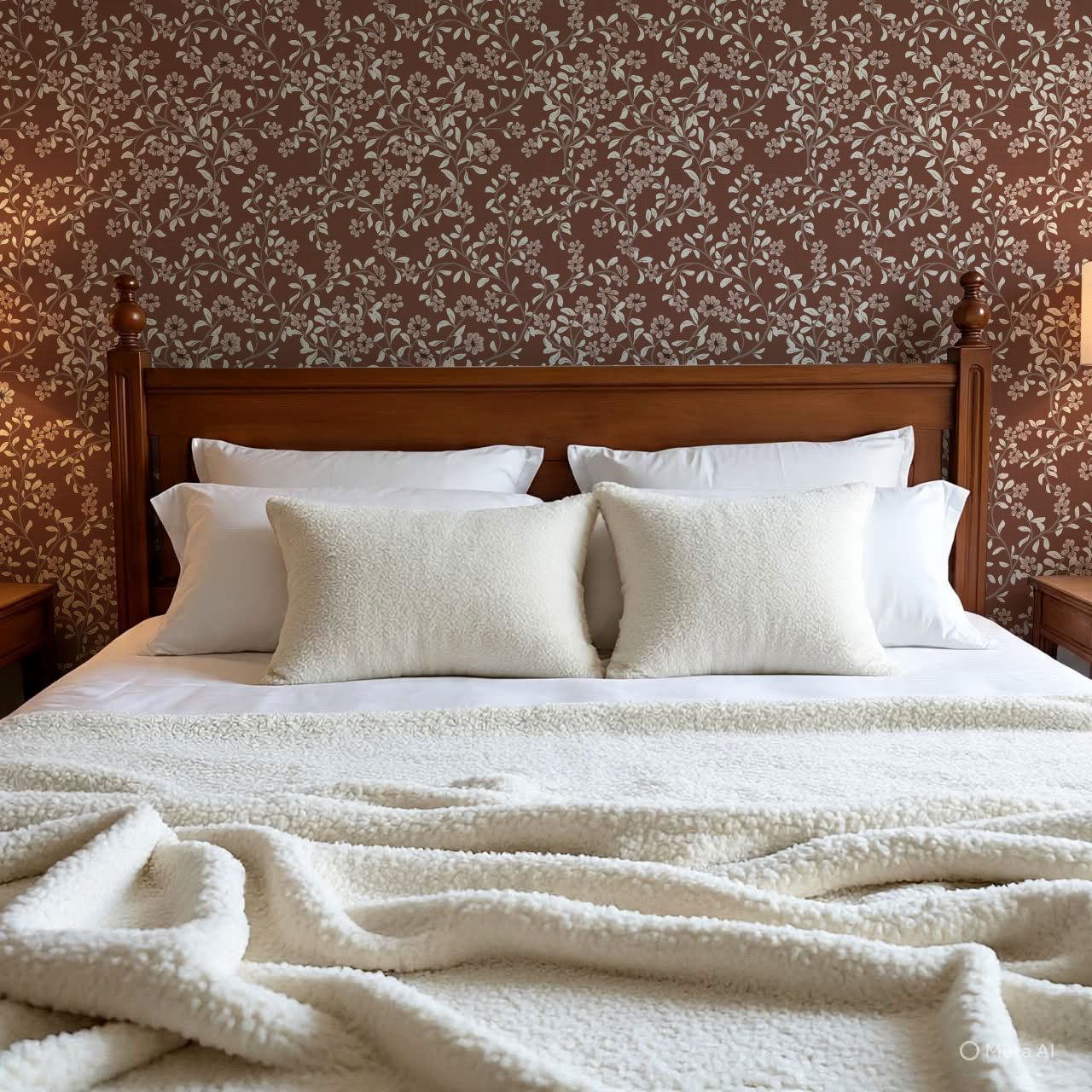 Brie Climbing Floral Cinnamon Wallpaper