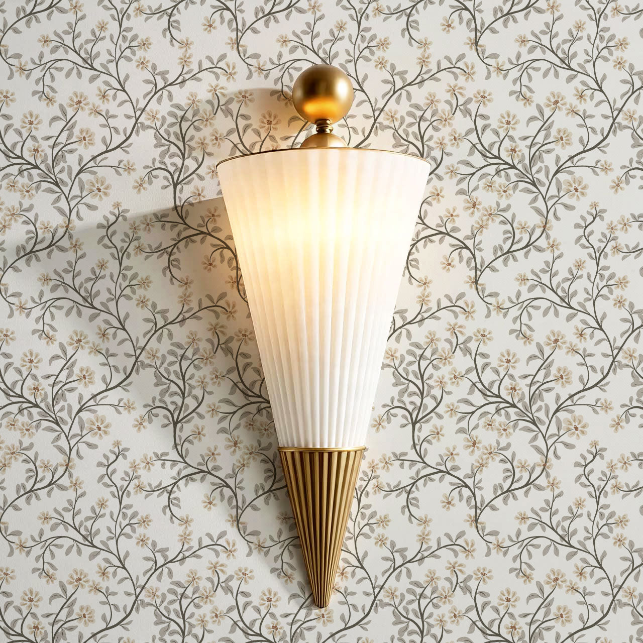 Brie Climbing Floral Butter Wallpaper