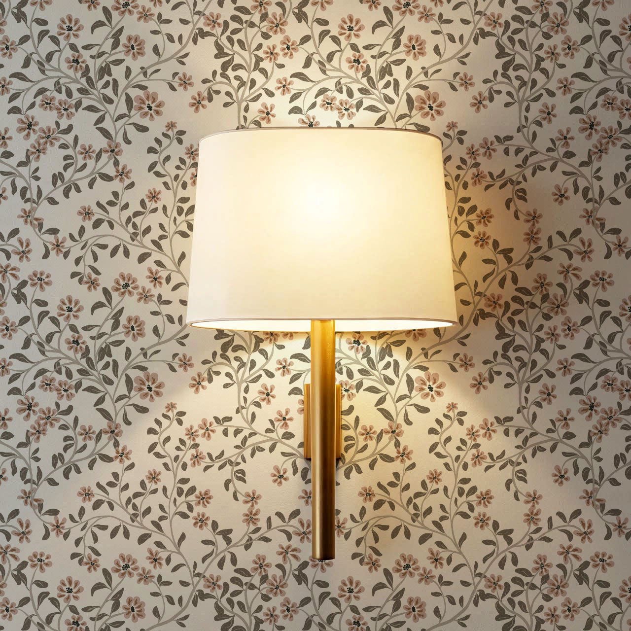 Brie Climbing Floral Blush Wallpaper