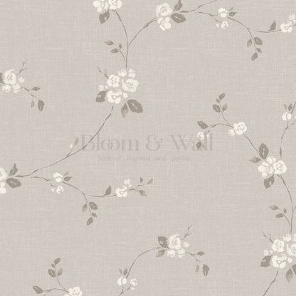 Brielle Rosalie Vines Stone Mauve Wallpaper