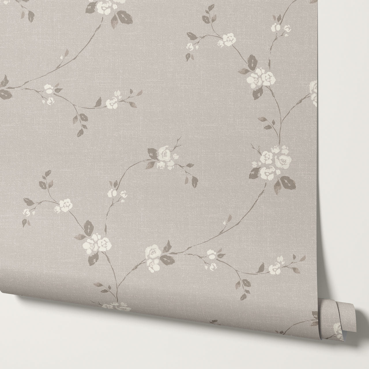 Brielle Rosalie Vines Stone Mauve Wallpaper