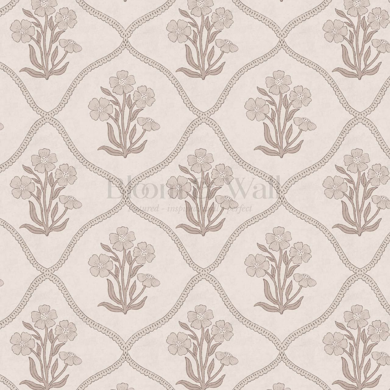 Brigida Garden Weave Rose Dust Petal Wallpaper