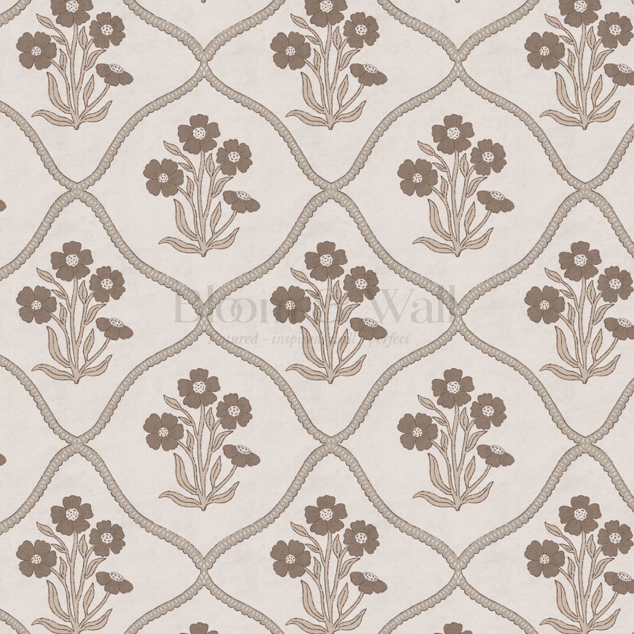 Brigida Garden Weave Pale Oak Brown Wallpaper