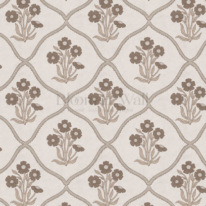 Brigida Garden Weave Pale Oak Brown Wallpaper