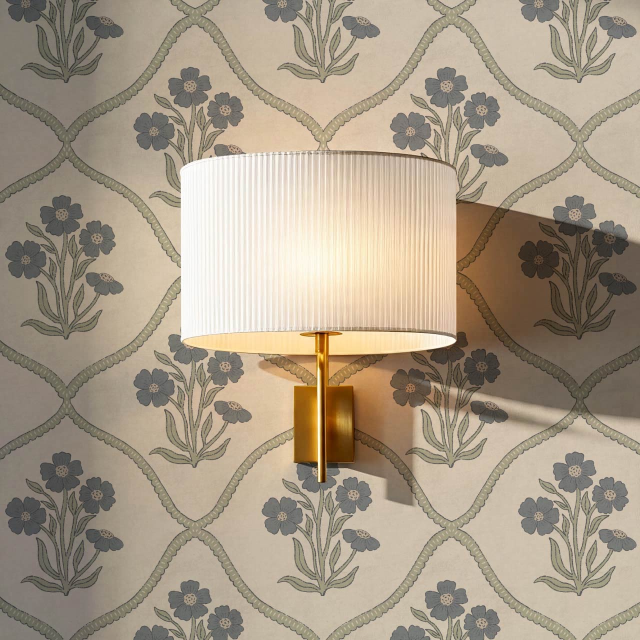 Brigida Garden Weave Almond Slate Wallpaper