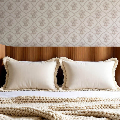 Brigida Garden Weave Rose Dust Petal Wallpaper