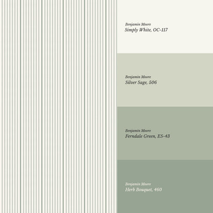 Brooklyn Thin Pin Stripe Forest Wallpaper