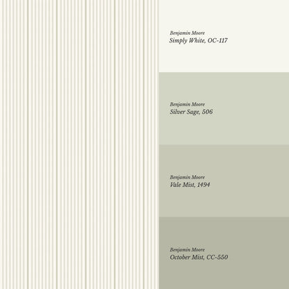 Brooklyn Thin Pin Stripe Soft Sage Wallpaper