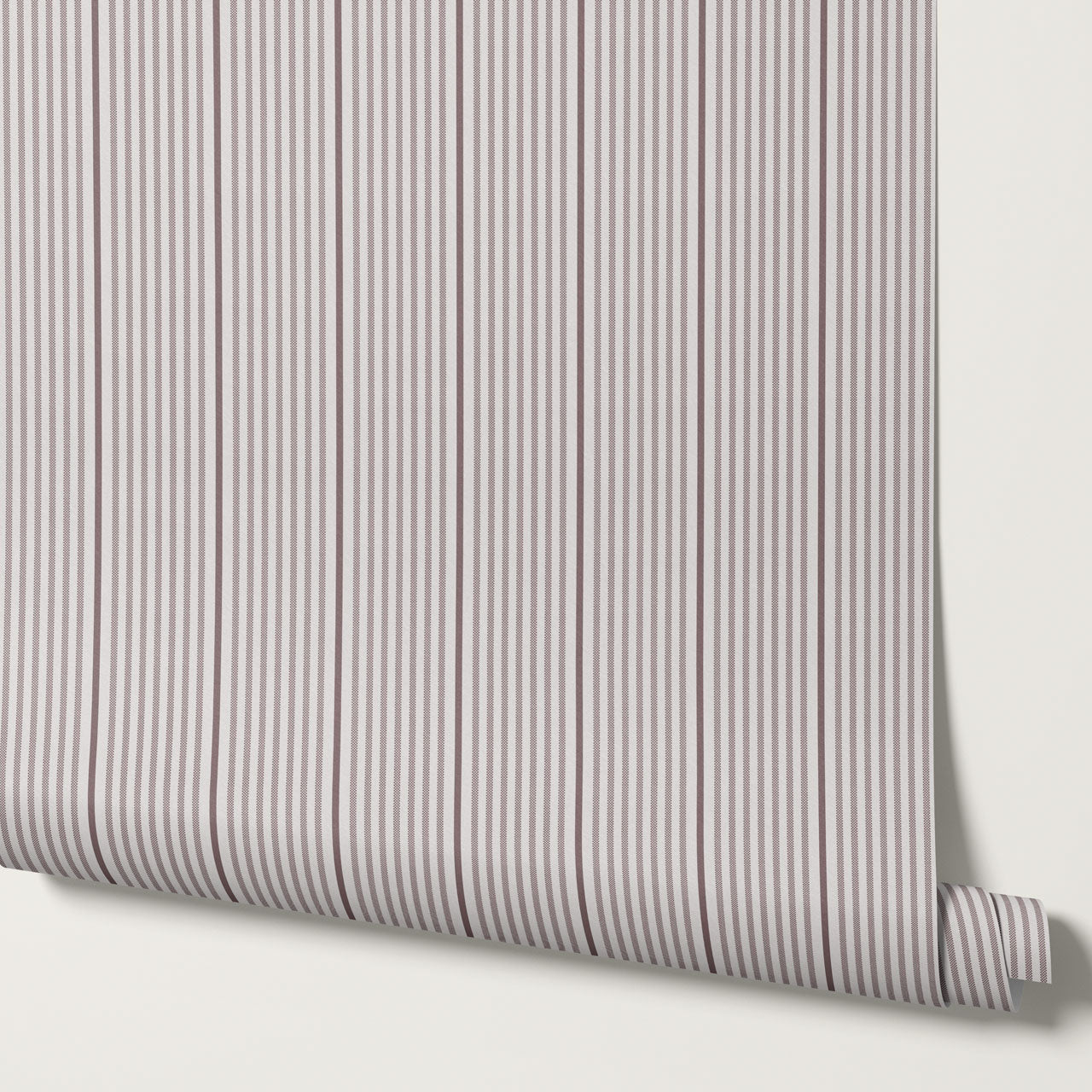 Brooklyn Thin Pin Stripe Cinnamon Slate Wallpaper