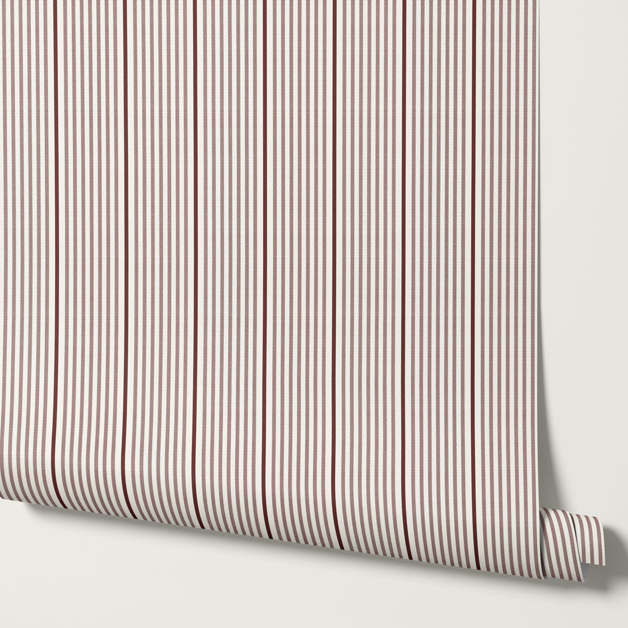 Brooklyn Thin Pin Stripe Burgundy Wallpaper