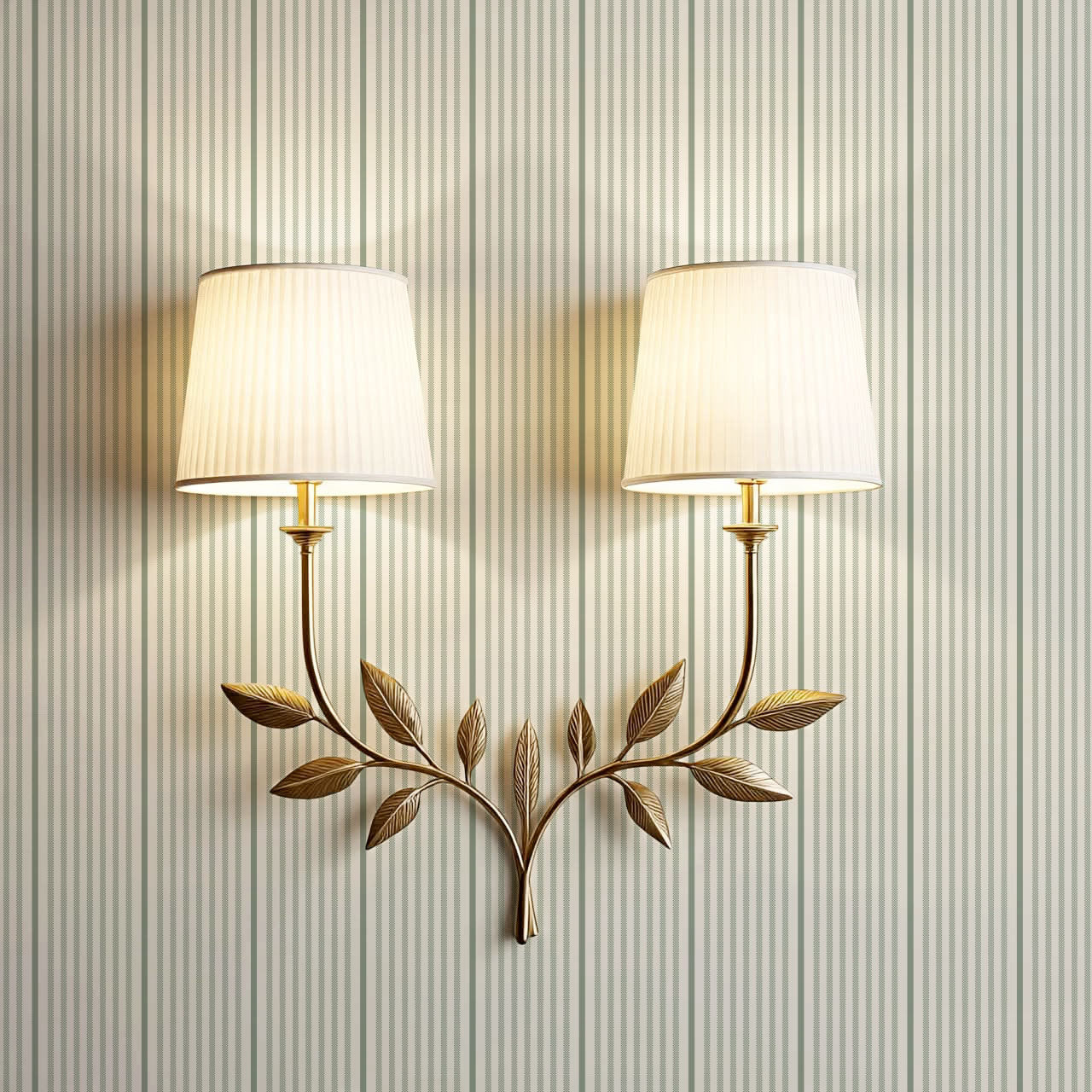 Brooklyn Thin Pin Stripe Forest Wallpaper