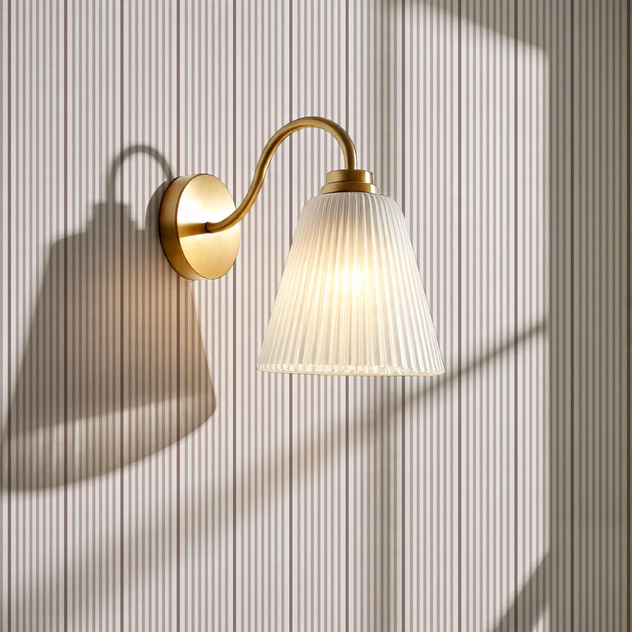 Brooklyn Thin Pin Stripe Cinnamon Slate Wallpaper