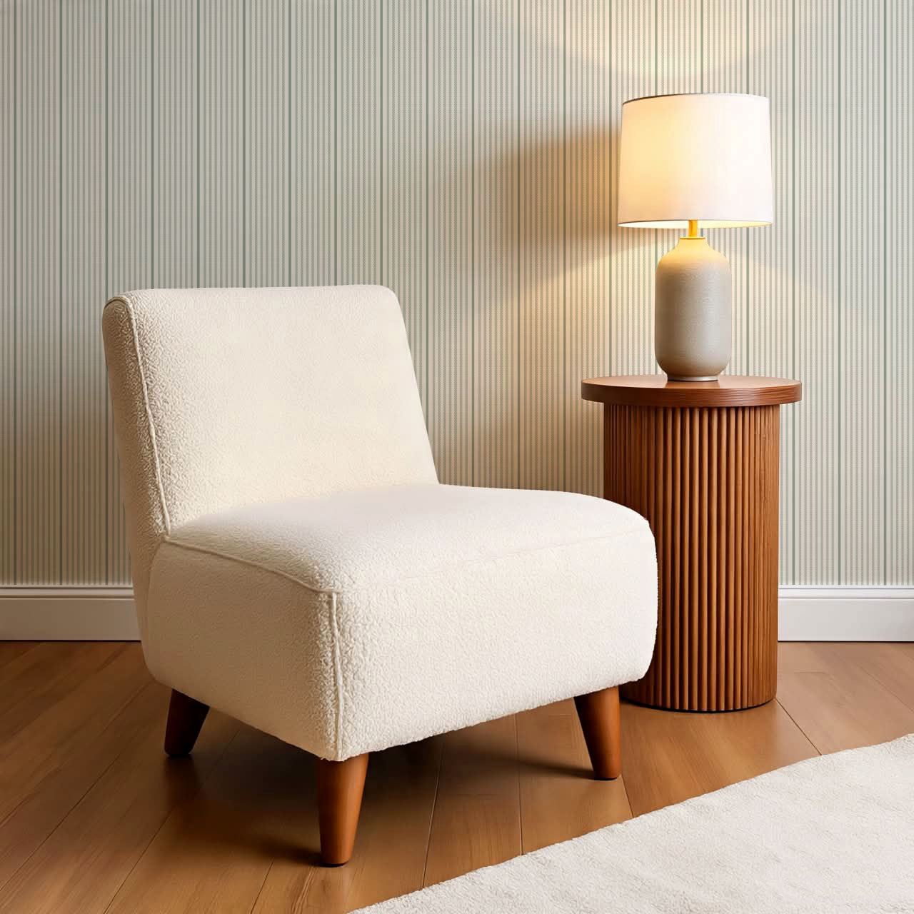 Brooklyn Thin Pin Stripe Forest Wallpaper