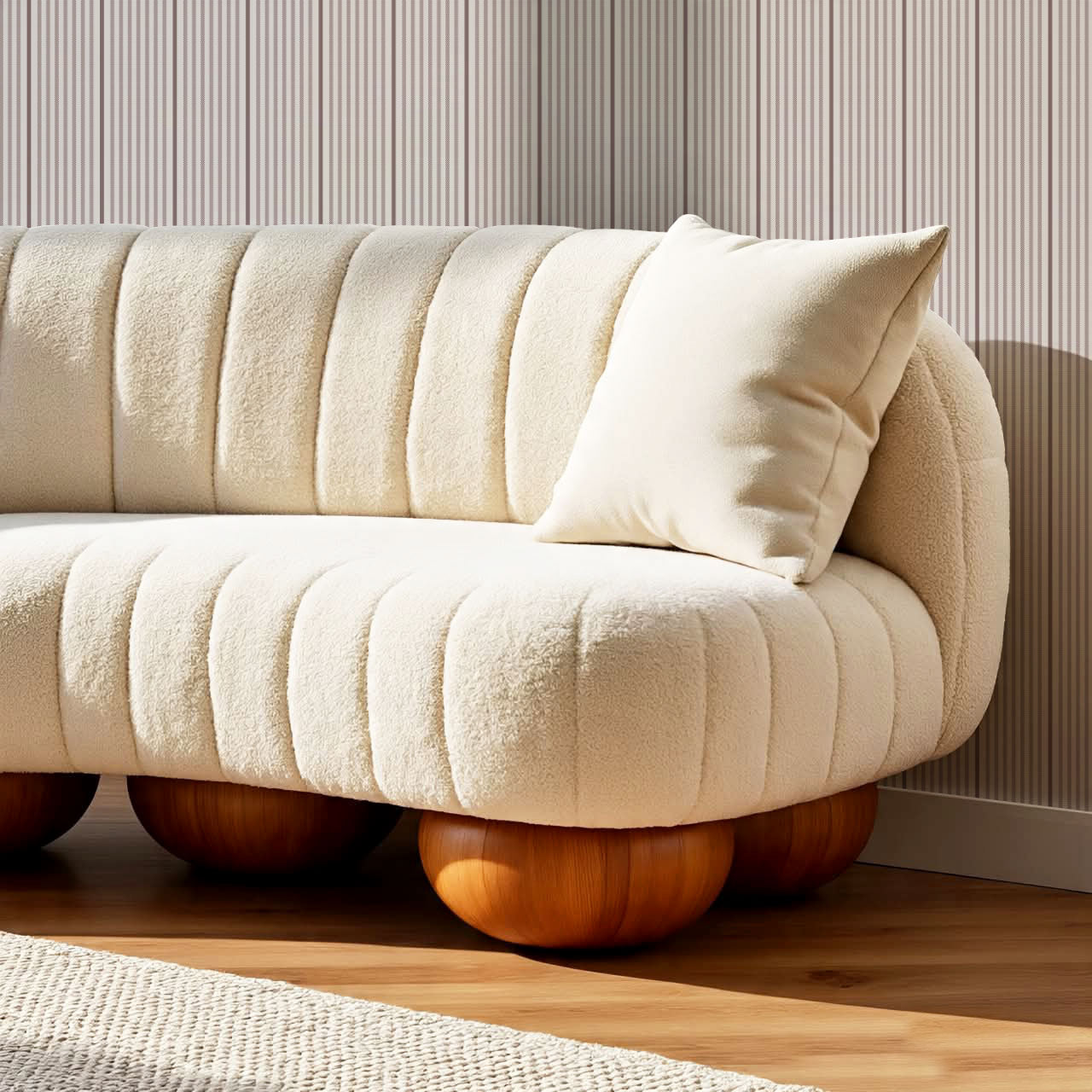 Brooklyn Thin Pin Stripe Cinnamon Slate Wallpaper