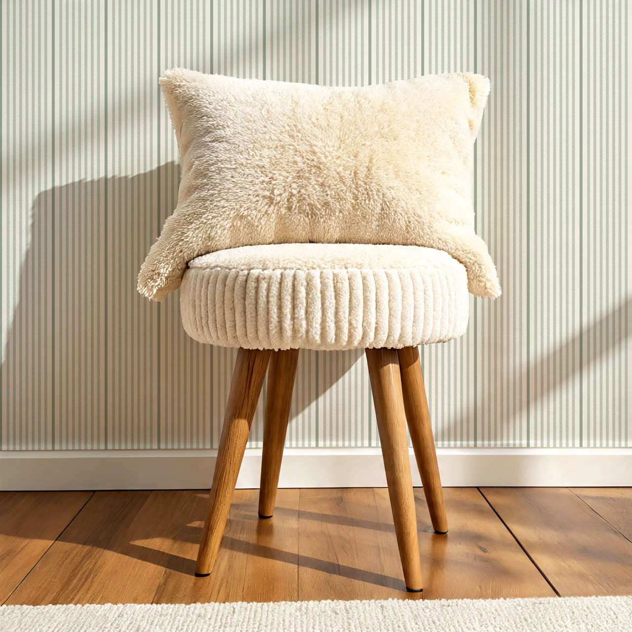 Brooklyn Thin Pin Stripe Forest Wallpaper