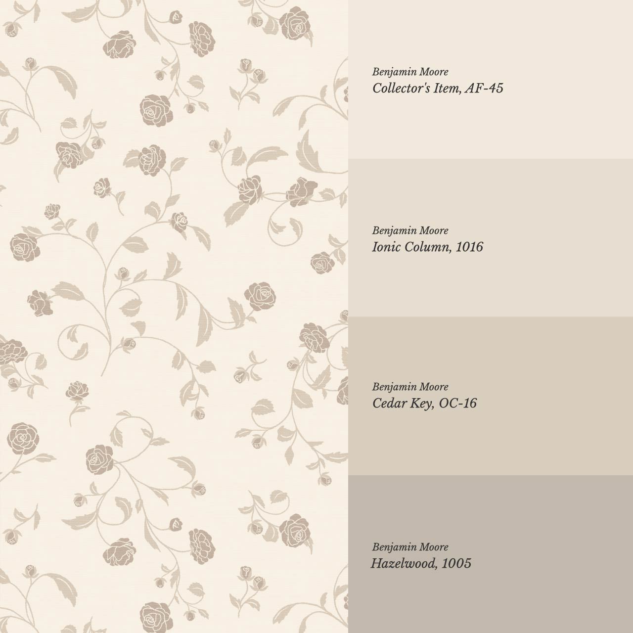 Bella Roses Neutral Wallpaper