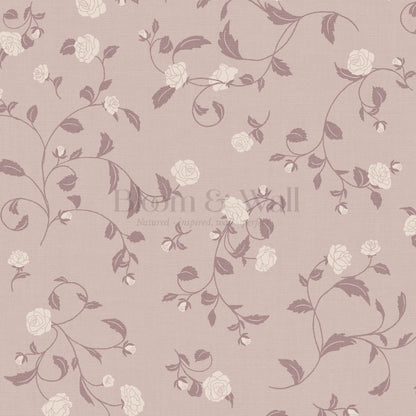 Bella Roses Mauve Wallpaper