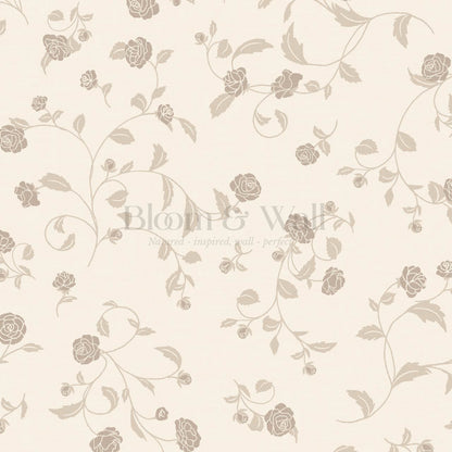 Bella Roses Neutral Wallpaper