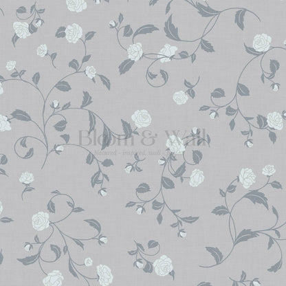 Bella Roses Slate Wallpaper