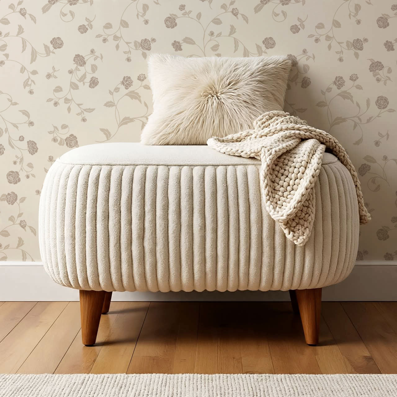 Bella Roses Neutral Wallpaper