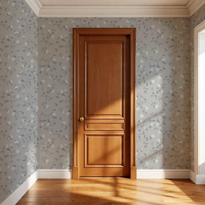 Bella Roses Slate Wallpaper