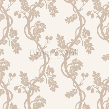 Buria Trailling Acorn Beige Cream Wallpaper