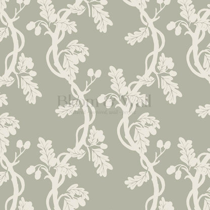 Buria Trailling Acorn Sage Cream Wallpaper