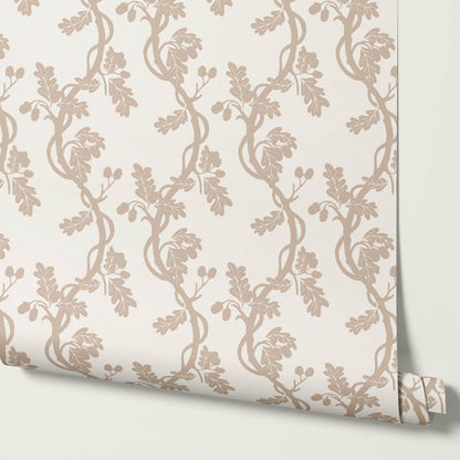 Buria Trailling Acorn Beige Cream Wallpaper