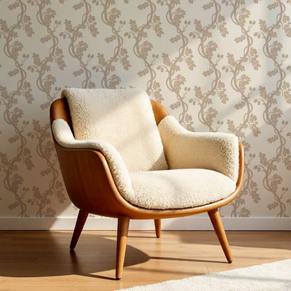 Buria Trailling Acorn Beige Cream Wallpaper