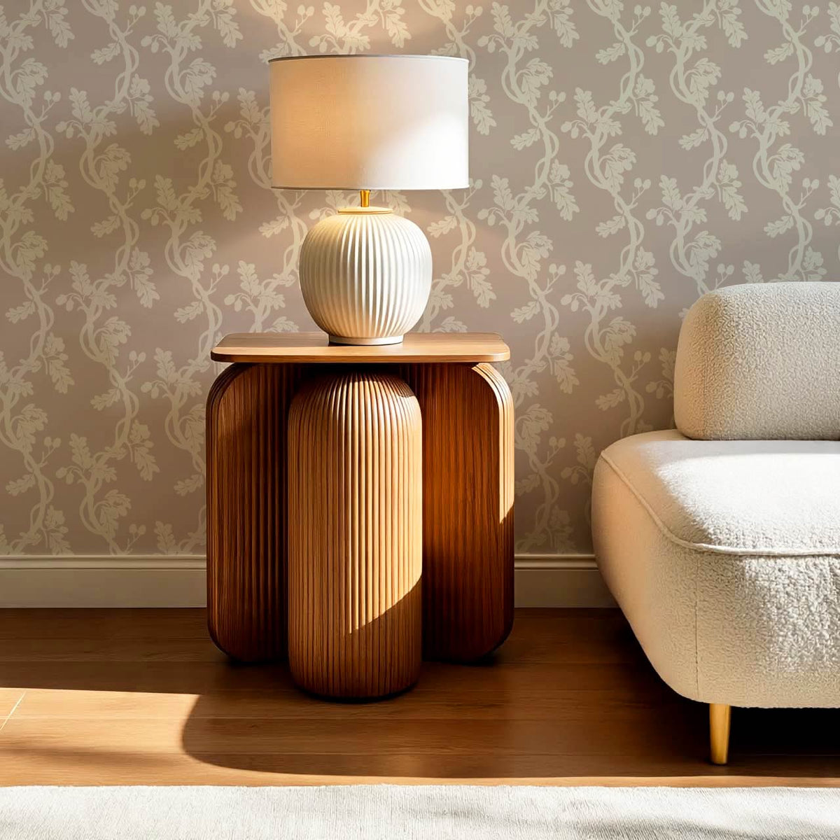 Buria Trailling Acorn Stone Bone Wallpaper