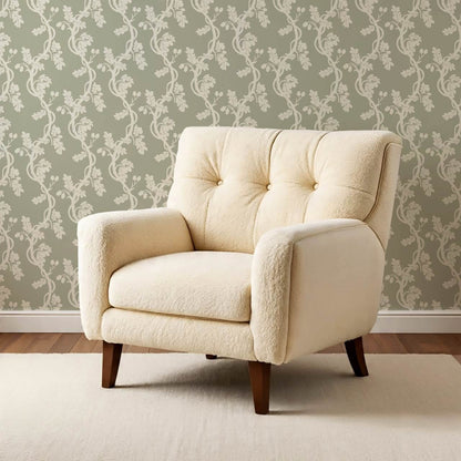 Buria Trailling Acorn Sage Cream Wallpaper