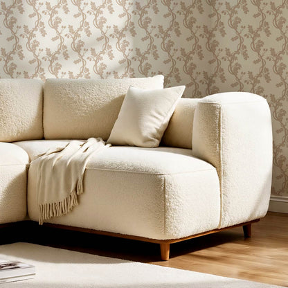 Buria Trailling Acorn Beige Cream Wallpaper