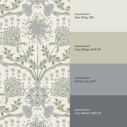 Caitronia Large Wildflowers Blue Sage Wallpaper