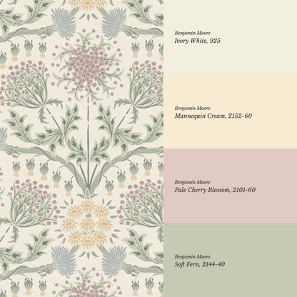 Caitronia Large Wildflowers Ivory Pastel Wallpaper