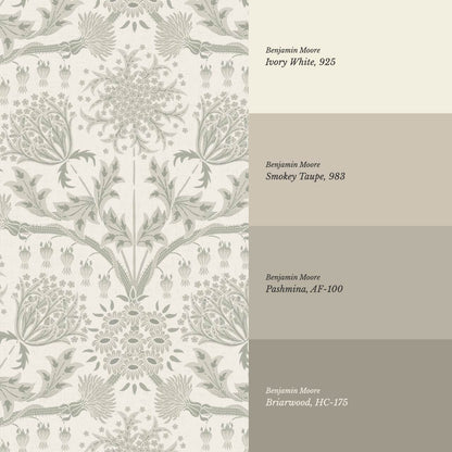 Caitronia Large Wildflowers Ivory Dry Sage Wallpaper